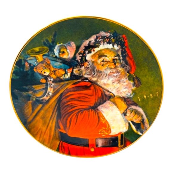 Avon 1987 Christmas Plate "The Magic That Santa Brings" KInd and Jolly Santa - Picture 4 of 11